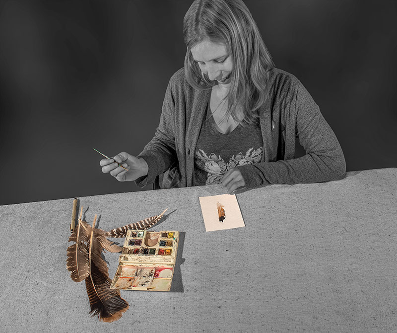 Katie loves to draw feathers and says they're her favorite
