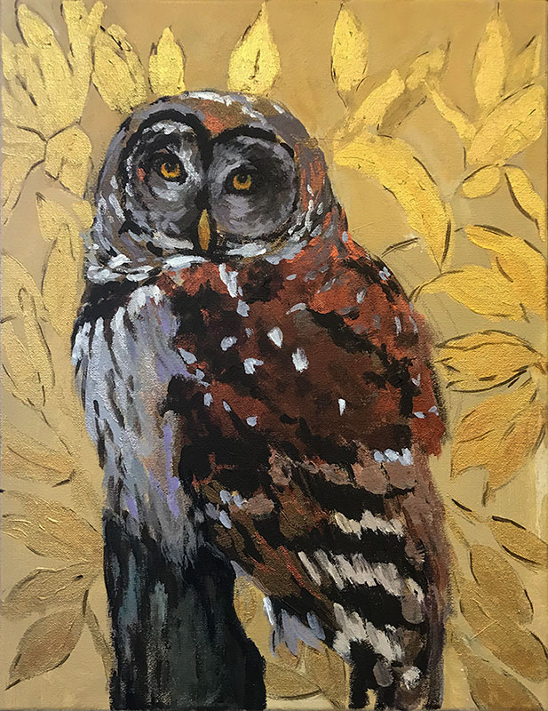 Charlotte the Elegant Barred Owl by Karen Kent