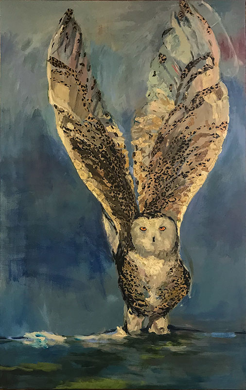 Blue Wisdom the Strong and Graceful Snowy Owl by Karen Kent