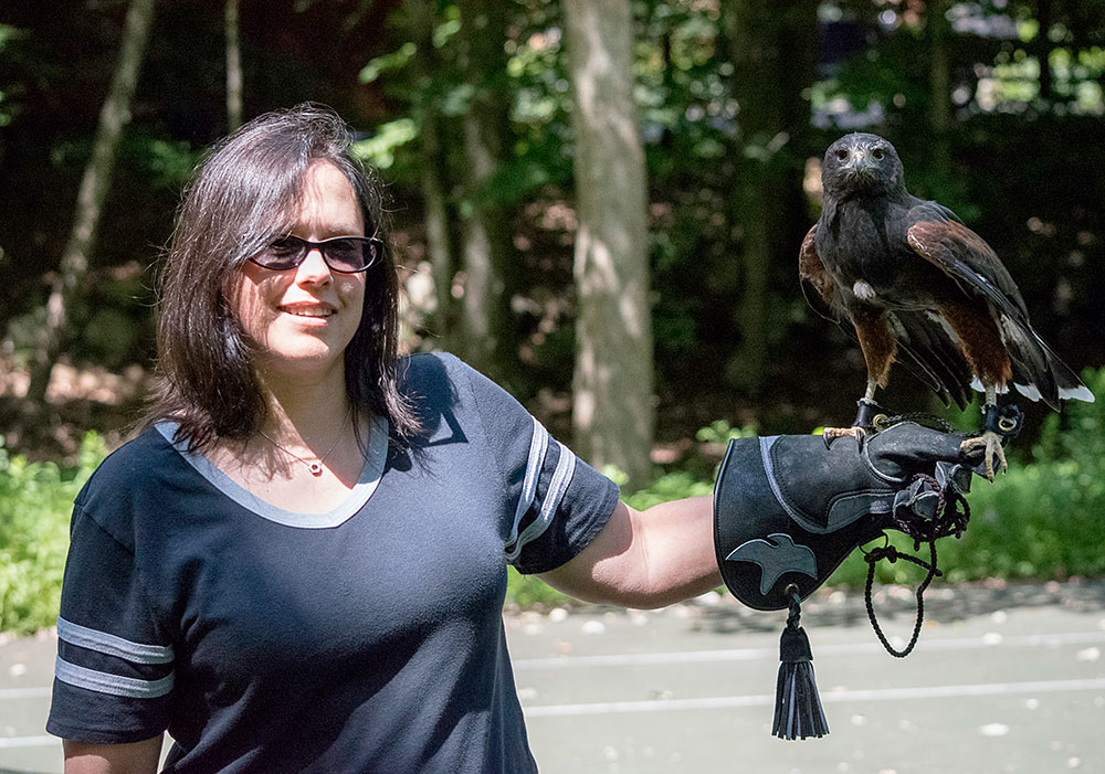 Reneé of intoBirds gets comfortable holding Milo